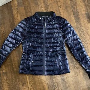 Blanc Noir Sport Puffer Jacket in Reflective Blue